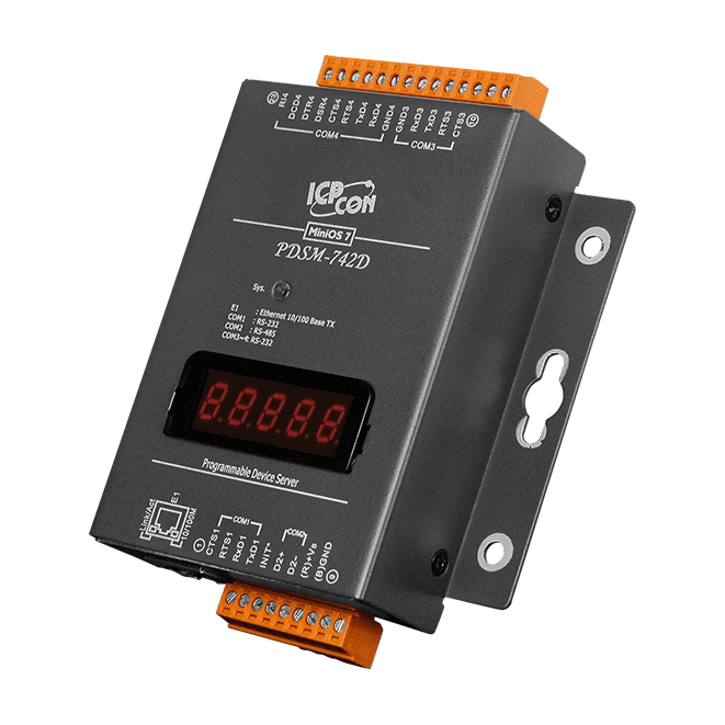 PDSM-742D Programmable Device Server, 3x RS-232 and 1x RS-485, Metal Case