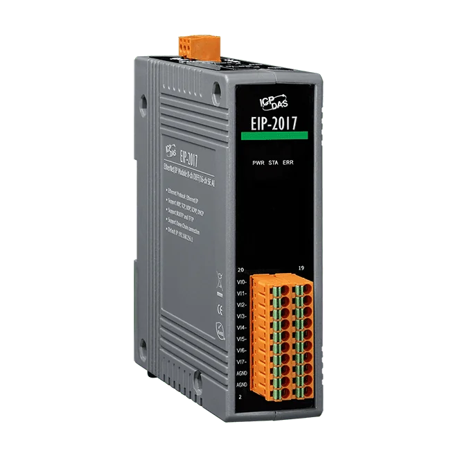 EIP-2017 EtherNet/IP Remote I/O Module, 8-ch Diff / 16-ch SE Analog Input
