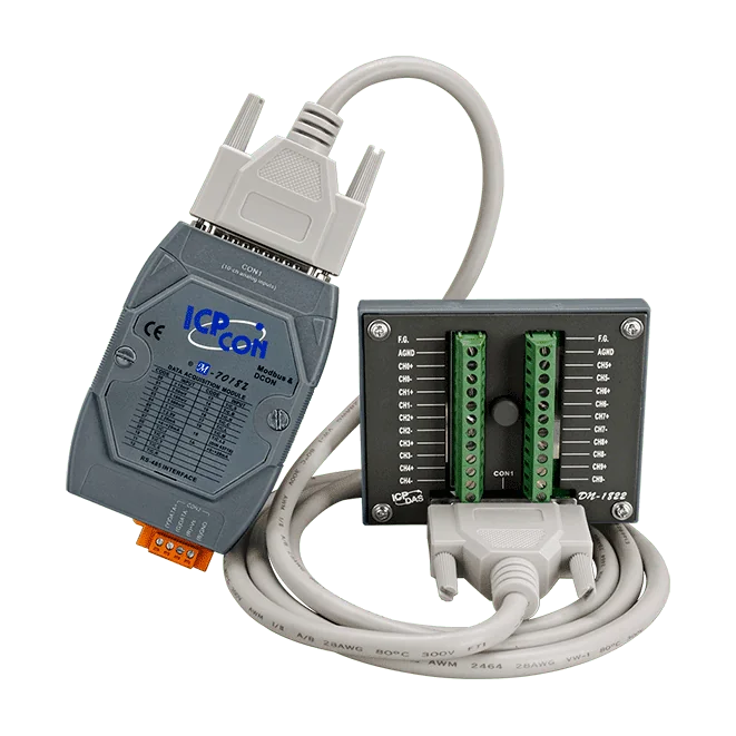 M-7018Z-G/S2 10-ch Thermocouple Input Module using DCON and Modbus Protocols (Gray Cover)