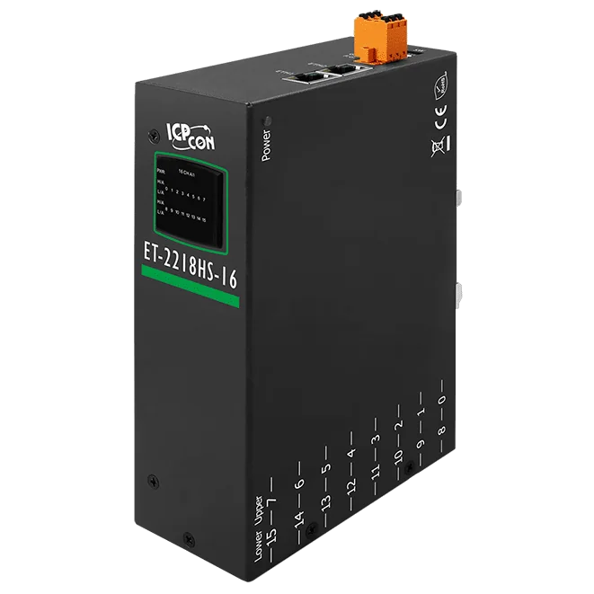 ET-2218HS-16 Ethernet I/O Module, 16-ch High-Speed Thermocouple Input