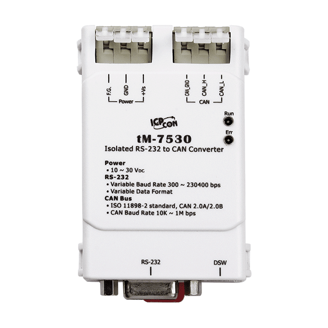tM-7530 Intelligent Tiny RS-232/CAN Converter with Pair Connection Mode